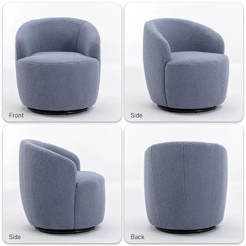 Fauteuil pivotant rembourré Ouyessir Modern Teddy (lot de 2)
