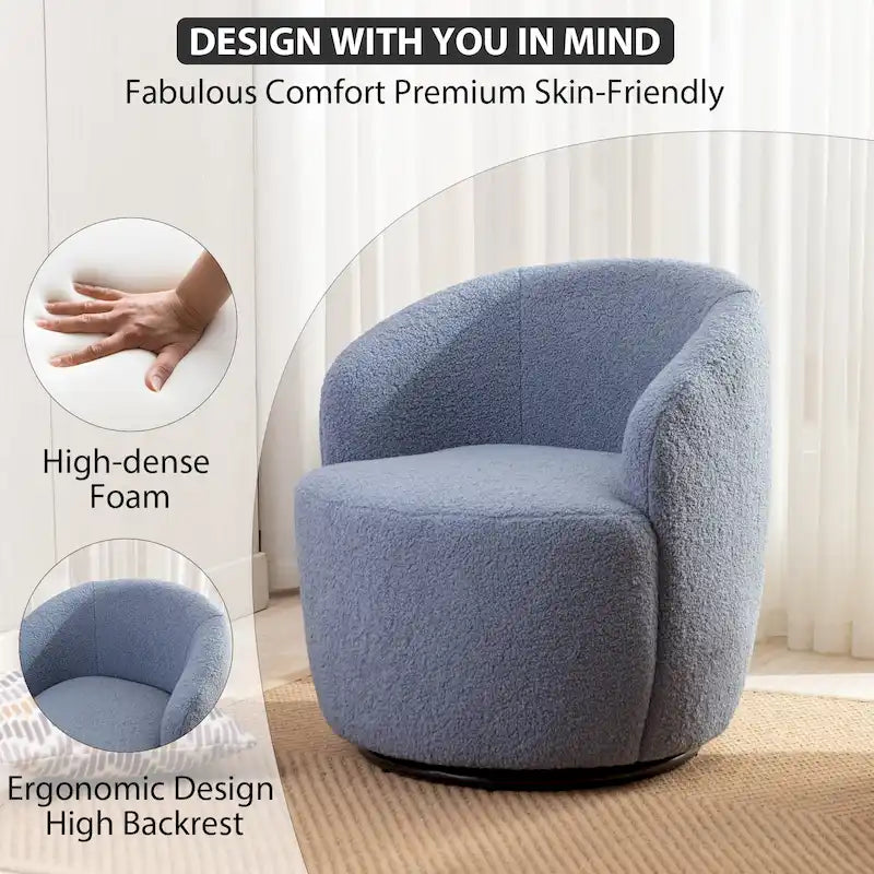 Fauteuil pivotant rembourré Ouyessir Modern Teddy (lot de 2)