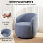 Fauteuil pivotant rembourré Ouyessir Modern Teddy (lot de 2)