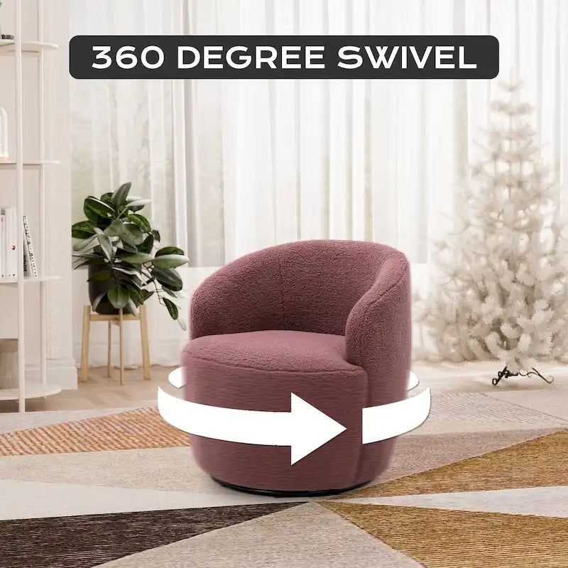 Fauteuil pivotant rembourré Ouyessir Modern Teddy (lot de 2)