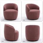 Fauteuil pivotant rembourré Ouyessir Modern Teddy (lot de 2)
