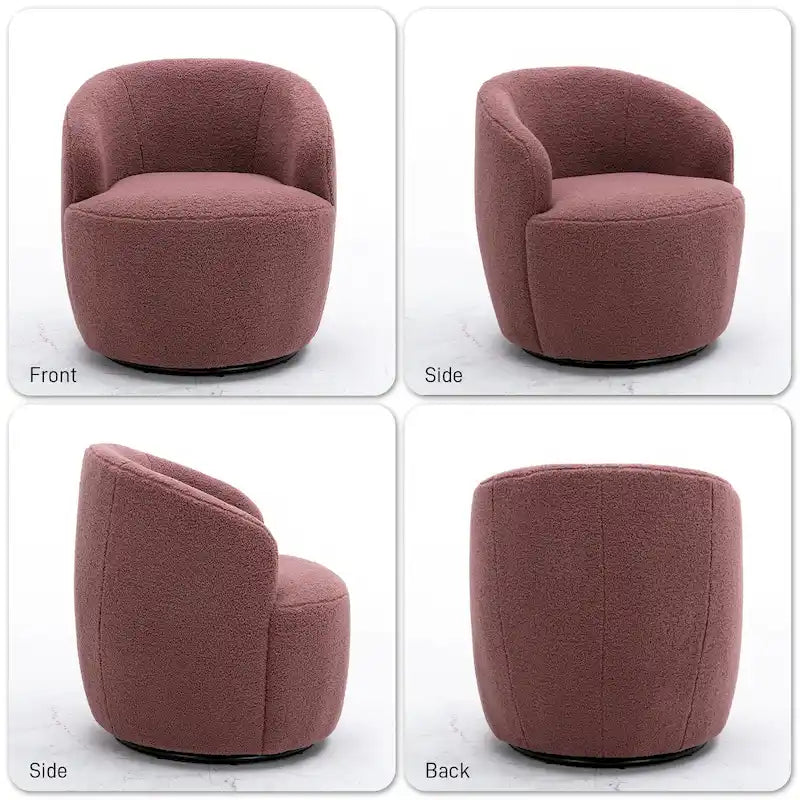 Fauteuil pivotant rembourré Ouyessir Modern Teddy (lot de 2)