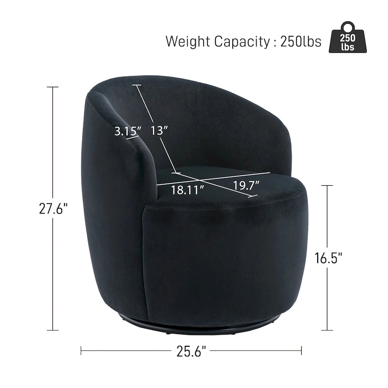 Fauteuil pivotant rembourré Ouyessir Modern Teddy (lot de 2)