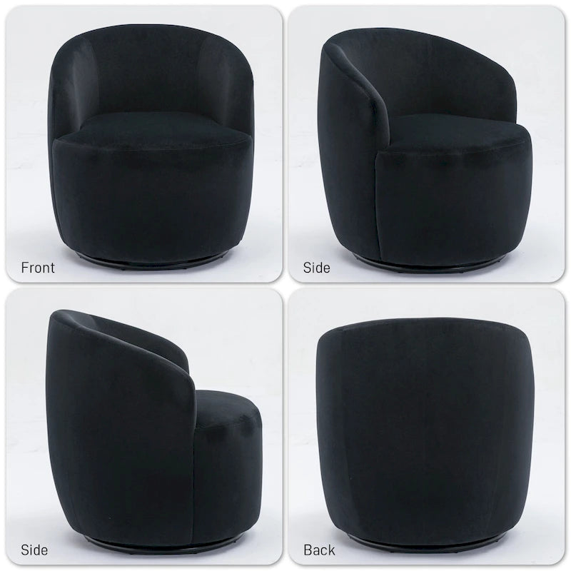 Fauteuil pivotant rembourré Ouyessir Modern Teddy (lot de 2)