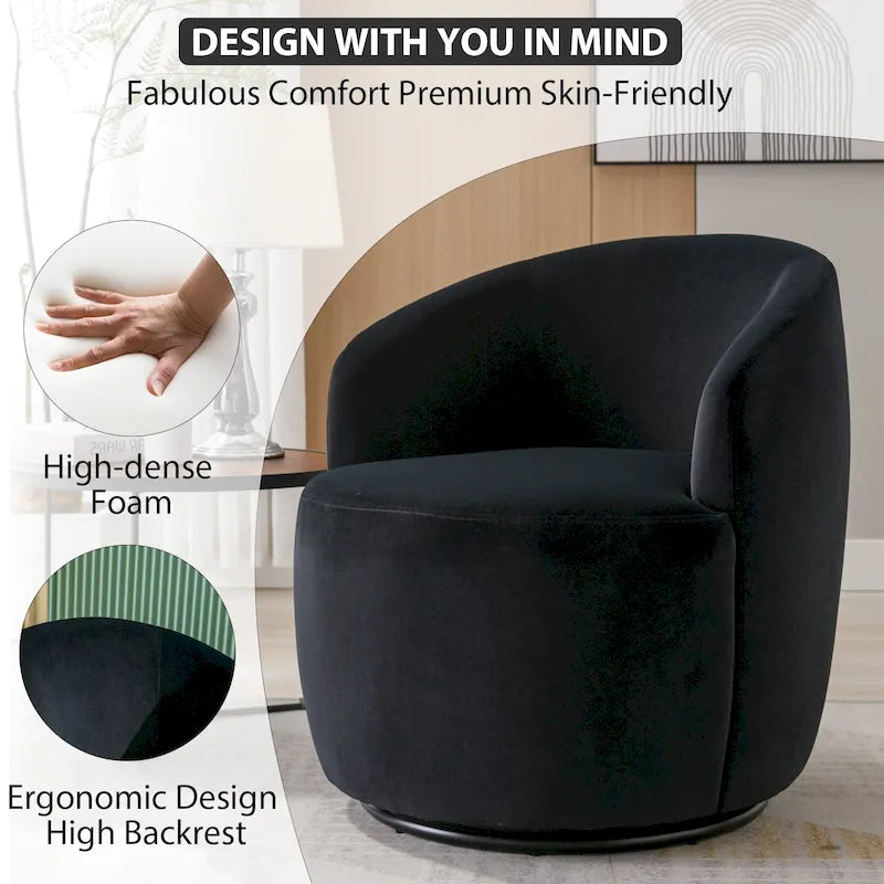 Fauteuil pivotant rembourré Ouyessir Modern Teddy (lot de 2)