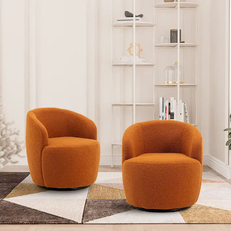 Fauteuil pivotant rembourré Ouyessir Modern Teddy (lot de 2)