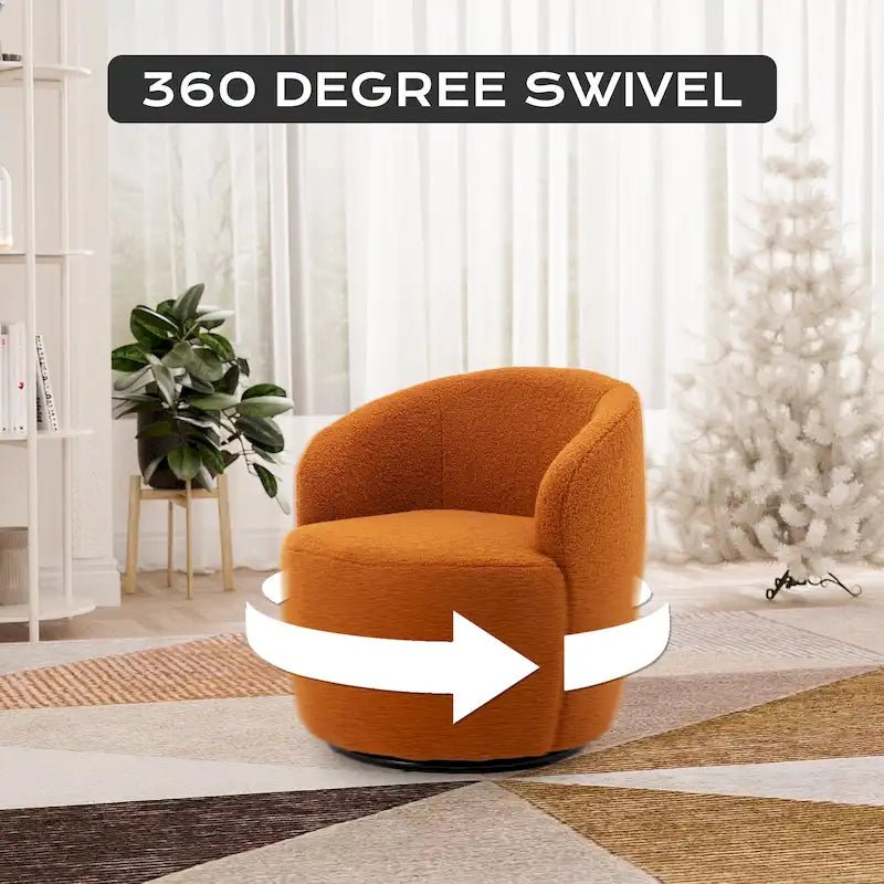 Fauteuil pivotant rembourré Ouyessir Modern Teddy (lot de 2)