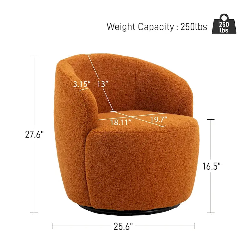 Fauteuil pivotant rembourré Ouyessir Modern Teddy (lot de 2)