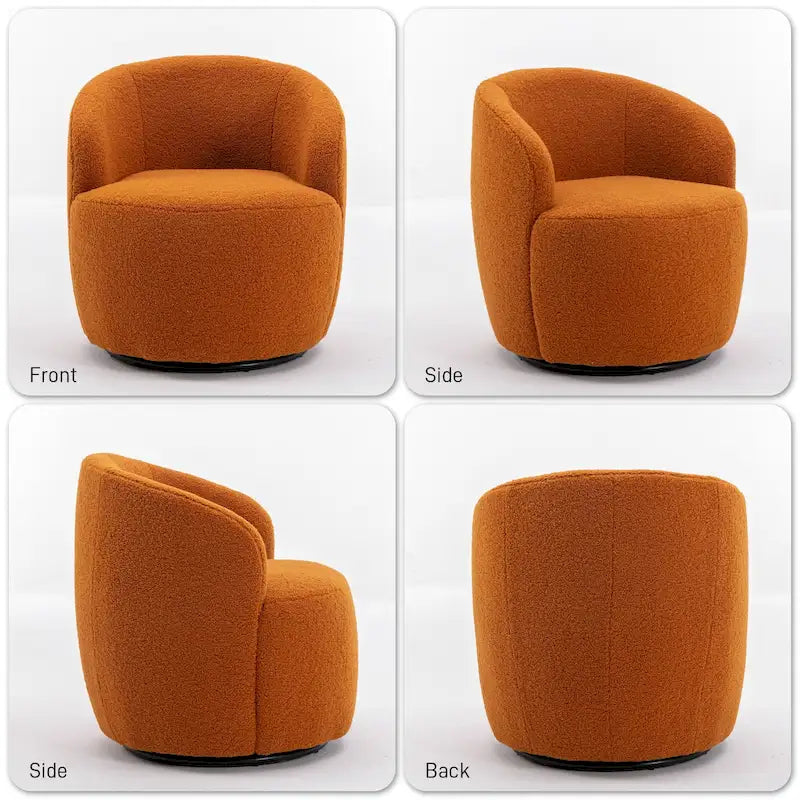 Fauteuil pivotant rembourré Ouyessir Modern Teddy (lot de 2)