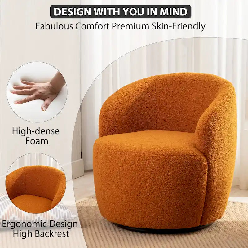 Fauteuil pivotant rembourré Ouyessir Modern Teddy (lot de 2)