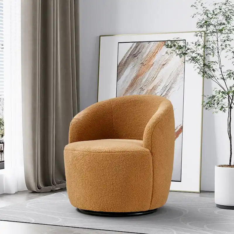 Fauteuil pivotant rembourré Ouyessir Modern Teddy (lot de 2)