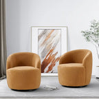 Fauteuil pivotant rembourré Ouyessir Modern Teddy (lot de 2)