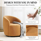 Fauteuil pivotant rembourré Ouyessir Modern Teddy (lot de 2)