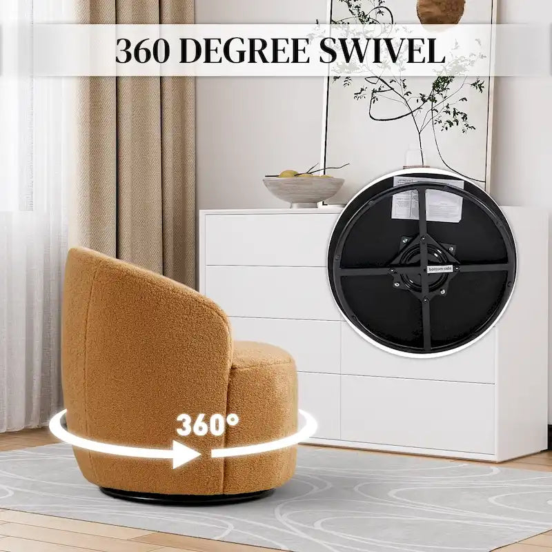 Fauteuil pivotant rembourré Ouyessir Modern Teddy (lot de 2)