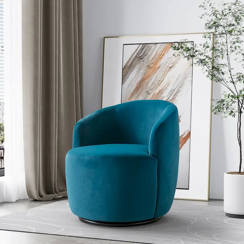 Fauteuil pivotant rembourré Ouyessir Modern Teddy (lot de 2)