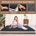 Matelas futon extra épais DoCred, matelas pliable et enroulable