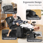 Fauteuil releveur électrique, fauteuil inclinable surdimensionné avec dossier coque, massage et chauffage pour personnes âgées