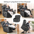 Fauteuil releveur électrique, fauteuil inclinable surdimensionné avec dossier coque, massage et chauffage pour personnes âgées