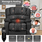 Fauteuil releveur électrique, fauteuil inclinable surdimensionné avec dossier coque, massage et chauffage pour personnes âgées