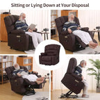 Fauteuil releveur électrique, fauteuil inclinable surdimensionné avec dossier coque, massage et chauffage pour personnes âgées