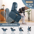 Fauteuil releveur électrique, fauteuil inclinable surdimensionné avec dossier coque, massage et chauffage pour personnes âgées