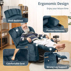 Fauteuil releveur électrique, fauteuil inclinable surdimensionné avec dossier coque, massage et chauffage pour personnes âgées