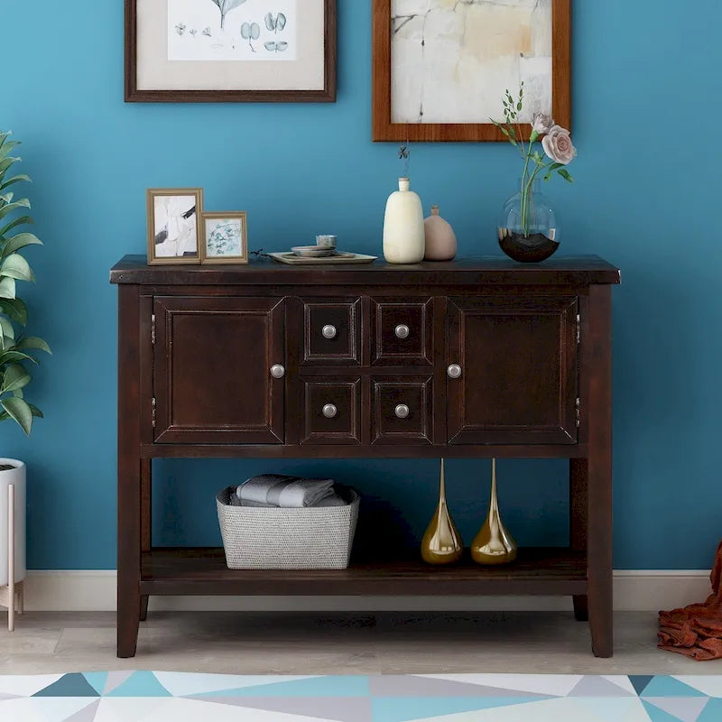 Buffet console moderne avec étagère inférieure
