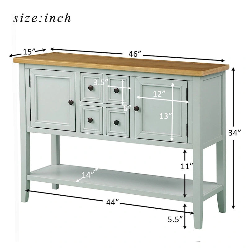 Buffet console moderne avec étagère inférieure