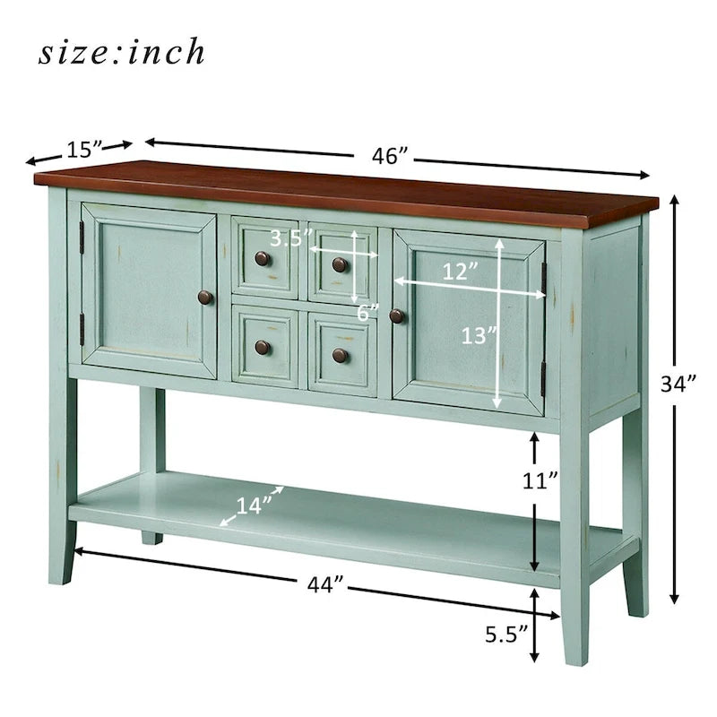 Buffet console moderne avec étagère inférieure