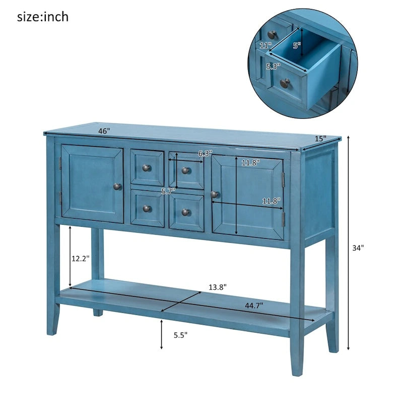 Buffet console moderne avec étagère inférieure