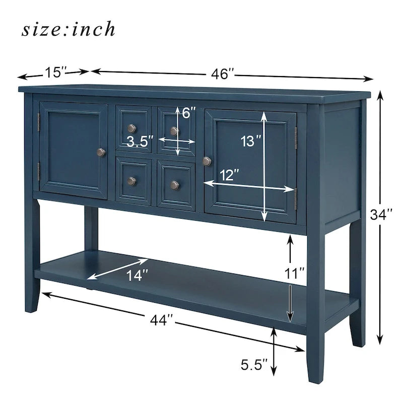 Buffet console moderne avec étagère inférieure
