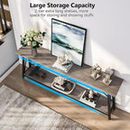 Console/table basse extra longue en bois de 70,9 pouces pour entrée