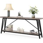 Console/table basse extra longue en bois de 70,9 pouces pour entrée