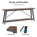 Console/table basse extra longue en bois de 70,9 pouces pour entrée