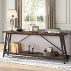 Console/table basse extra longue en bois de 70,9 pouces pour entrée