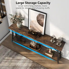 Console/table basse extra longue en bois de 70,9 pouces pour entrée