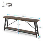 Console/table basse extra longue en bois de 70,9 pouces pour entrée