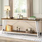 Console/table basse extra longue en bois de 70,9 pouces pour entrée