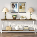 Console/table basse extra longue en bois de 70,9 pouces pour entrée
