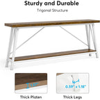Console/table basse extra longue en bois de 70,9 pouces pour entrée