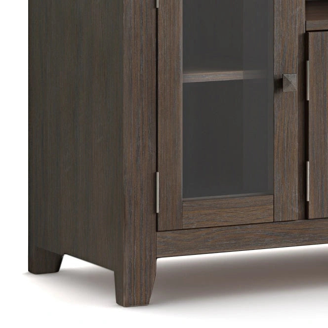 Meuble TV contemporain WYNDENHALL Essex en bois massif, 183 cm de large, pour téléviseurs jusqu'à 203 cm (80 pouces).