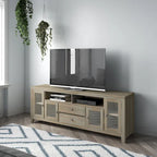 Meuble TV contemporain WYNDENHALL Essex en bois massif, 183 cm de large, pour téléviseurs jusqu'à 203 cm (80 pouces).