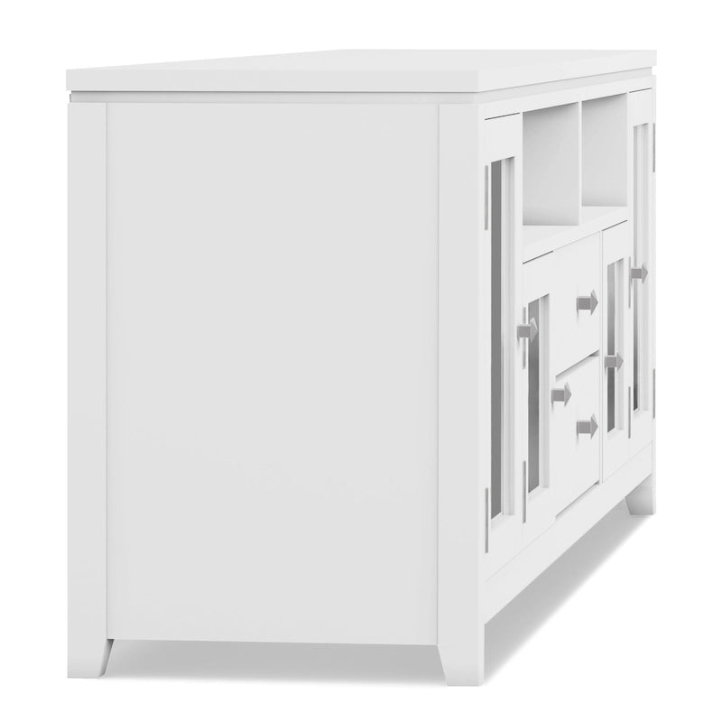 Meuble TV contemporain WYNDENHALL Essex en bois massif, 183 cm de large, pour téléviseurs jusqu'à 203 cm (80 pouces).