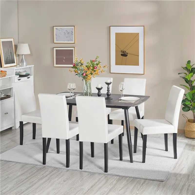Yaheetech Lot de 4 chaises de salle à manger à dossier haut pour la maison