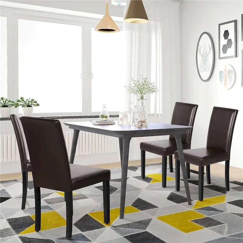 Yaheetech Lot de 4 chaises de salle à manger à dossier haut pour la maison