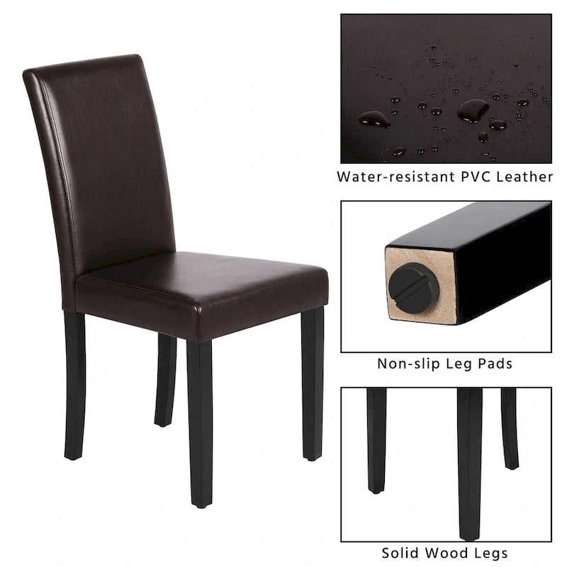 Yaheetech Lot de 4 chaises de salle à manger à dossier haut pour la maison