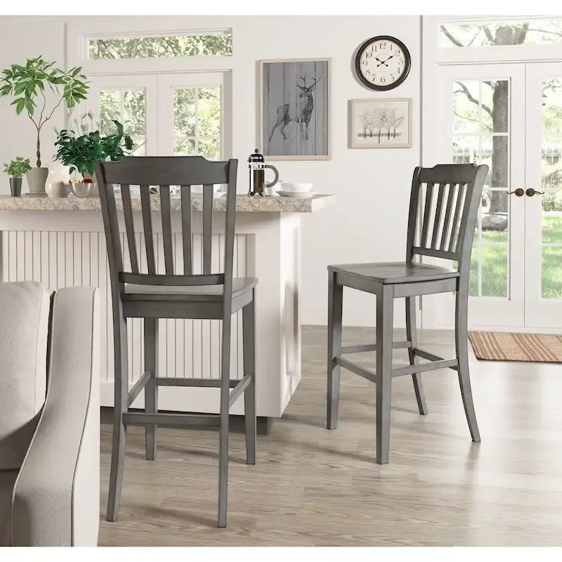 Chaises de bar Eleanor à dossier à lattes (lot de 2) par iNSPIRE Q Classic