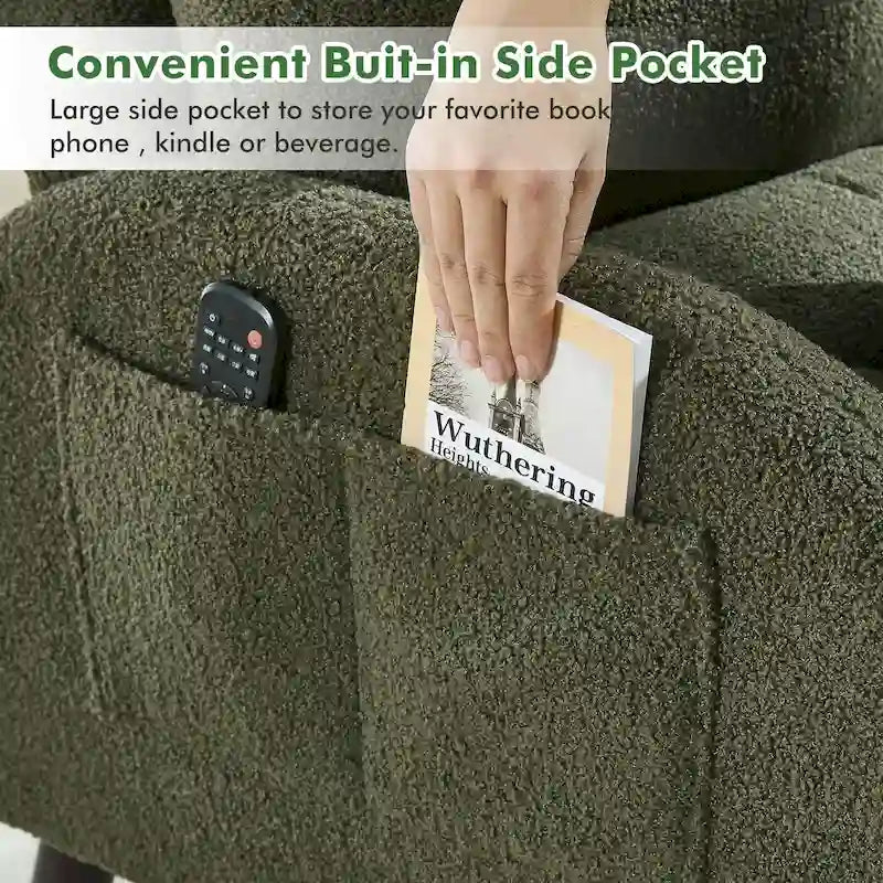 Fauteuil lounge HOMYKA avec dossier réglable et pouf de rangement