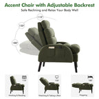 Fauteuil lounge HOMYKA avec dossier réglable et pouf de rangement