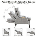 Fauteuil lounge HOMYKA avec dossier réglable et pouf de rangement